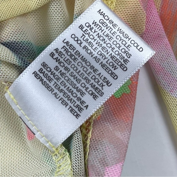 AFRM Los Angeles Shirt Womens Small Lime Palm Sheer Mesh Long Sleeve Tee NWT - Picture 6 of 8